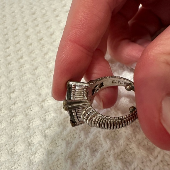 Judith Ripka JR TWO Fontaine Prasiolite & Diamond Cocktail Ring size 7 - Picture 4 of 9